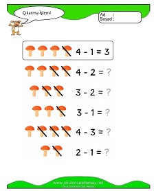 Çıkarma İşlemi Çalışma Sayfaları